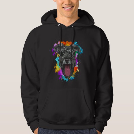 Schnauzer Hund Lover farbiger Welpe Hoodie (Vorderseite)
