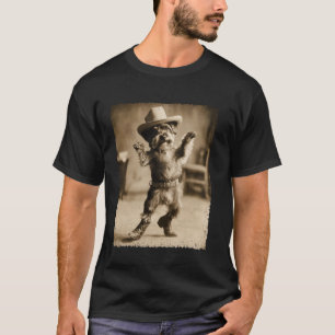 Schnauzer-Hund Meme Alberner Cowboy Lustig T-Shirt