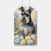 Schnauzer Hund mit Ostereier Urlaub Geschenkanhänger (Vorderseite)