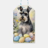 Schnauzer Hund mit Ostereier Urlaub Geschenkanhänger (Rückseite)