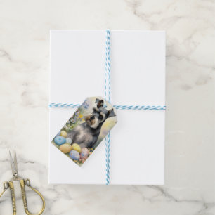 Schnauzer-Hund mit Ostereiern Feiertag  Geschenkanhänger