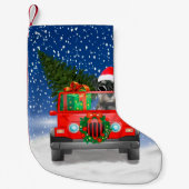 Schnauzer Hund mit Weihnachtsgeschenken Kleiner Weihnachtsstrumpf (Vorderseite)