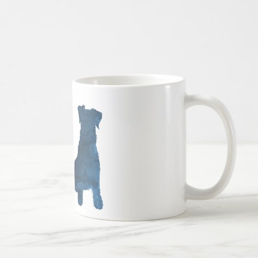 Schnauzer Hund Navy Blue Silhouette Kaffeetasse (Rechts)
