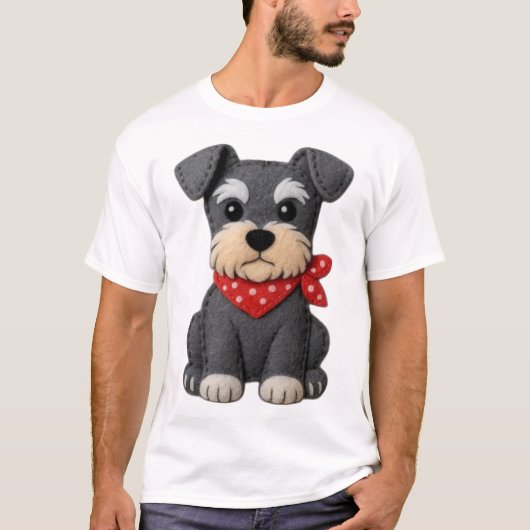 Schnauzer-Hund-Patchwork T-Shirt (Vorderseite)