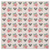 Schnauzer-Hund Rosa Blüten Stoff (Muster)