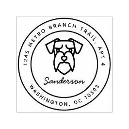 Schnauzer Hund Rücksendeadresse Briefmarke Selbstf Permastempel