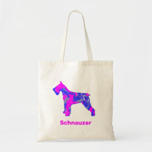 Schnauzer-Hund-Silhouette Crazy Hot Pink Tragetasche
