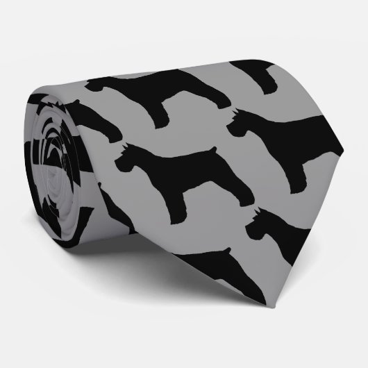 Schnauzer Hund-Silhouetten-Muster Krawatte (Gerollt)