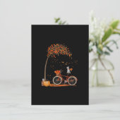 Schnauzer Hund und Pumpkins Fahrrad Herbstblatt Dankeskarte (Stehend Vorderseite)