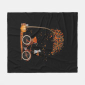 Schnauzer Hund und Pumpkins Fahrrad Herbstleaf Fleecedecke (Vorderseite (Horizontal))