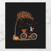 Schnauzer Hund und Pumpkins Fahrrad Herbstleaf Weinetikett (Einzelnes Label)