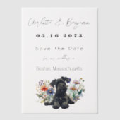 Schnauzer Hund und Wildblumen Save the Date Pergament Einladungen (Vorderseite)
