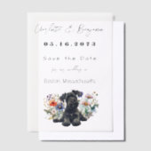 Schnauzer Hund und Wildblumen Save the Date Pergament Einladungen (Versetzt)