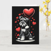 Schnauzer-Hund Valentinstag Hund Besitzer Valentin Karte (Gelbe Blume)