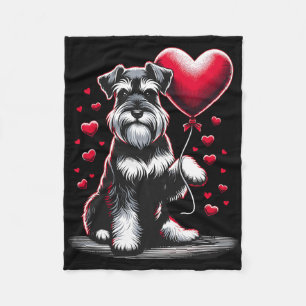 Schnauzer Hund Valentinstag Hundebesitzer Valentin Fleecedecke
