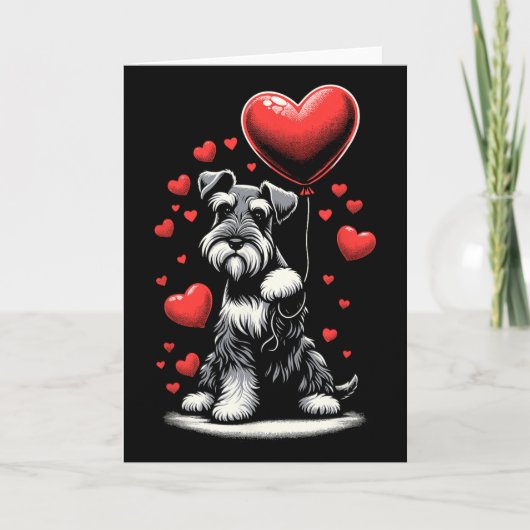 Schnauzer-Hund Valentinstag Hundebesitzer Valentin Karte (Vorderseite)