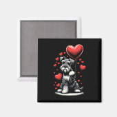 Schnauzer-Hund Valentinstag Hundebesitzer Valentin Magnet (Vorderseite/Rückseite)