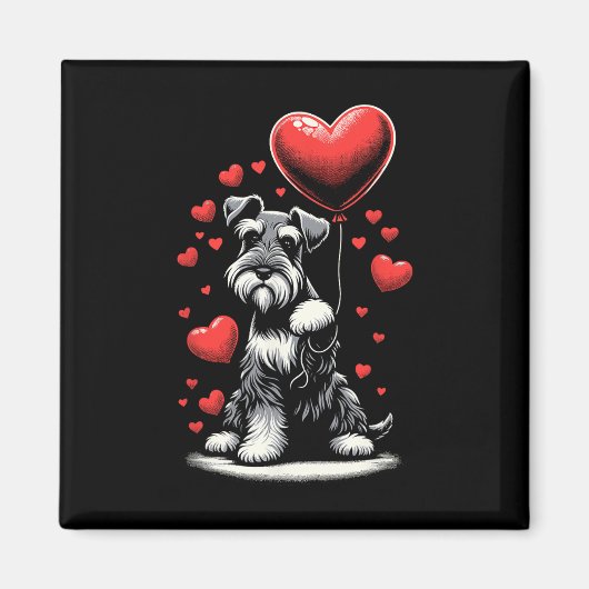 Schnauzer-Hund Valentinstag Hundebesitzer Valentin Magnet (Vorne)