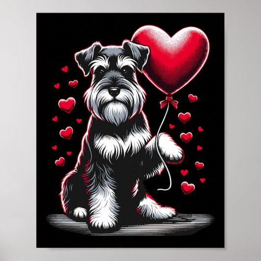 Schnauzer Hund Valentinstag Hundebesitzer Valentin Poster (Vorne)