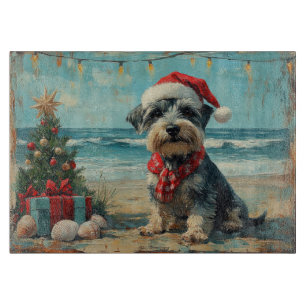 Schnauzer Hund Weihnachten Vintage Strand Schneidebrett