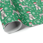 Schnauzer Hund Weihnachtsfeiern Niedliche Weihnach Geschenkpapier (Rolleneckpunkt)