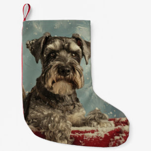 Schnauzer Hund Weihnachtsfestlich Kleiner Weihnachtsstrumpf