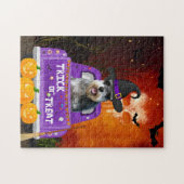 Schnauzer Hund zu Halloween Truck Puzzle (Horizontal)