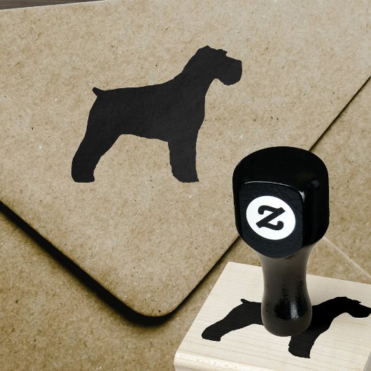 Schnauzer Hunde-Silhouette mit natürlichen Diskett Gummistempel