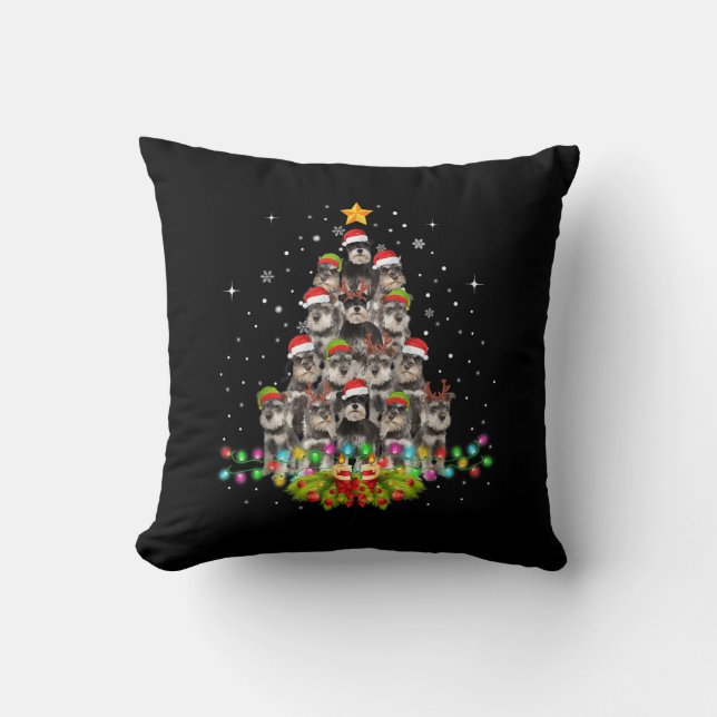 Schnauzer Hunde Trewein Weihnachten Weihnachten We Kissen (Vorderseite)