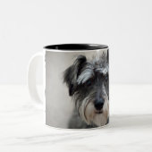 Schnauzer-Hundekaffeetasse Zweifarbige Tasse (Vorderseite Links)