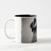 Schnauzer-Hundekaffeetasse Zweifarbige Tasse (Links)