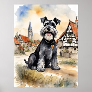 Schnauzer - Hundekunst drucken Poster