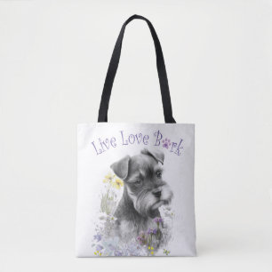 Schnauzer-Hundemama Blumenmuster Tasche
