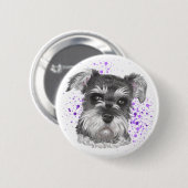 Schnauzer-Hundezeichnen Button (Vorne & Hinten)