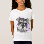 Schnauzer-Hundezeichnen T-Shirt (Vorderseite)