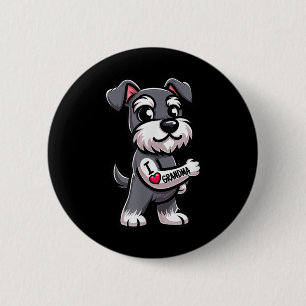Schnauzer I Liebe Oma Funny Dog Tattoo Button