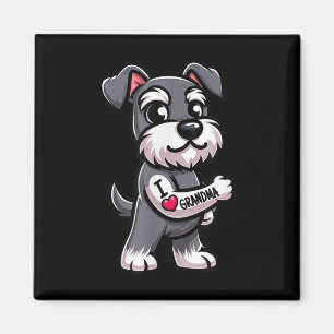 Schnauzer I Liebe Oma Funny Dog Tattoo Magnet