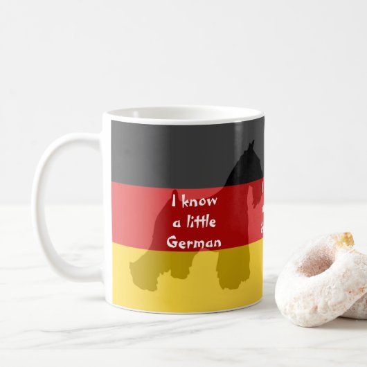 Schnauzer "ich weiß wenig deutsche" Kaffee-Tasse Kaffeetasse (Mit Donut)
