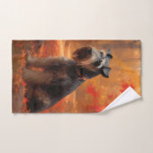 Schnauzer im Herbst Leaves Fall Inspiriert Badhandtuch Set (Handtuch)