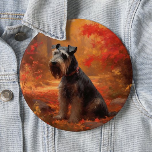Schnauzer im Herbst Leaves Fall Inspiriert Button (Beispiel)