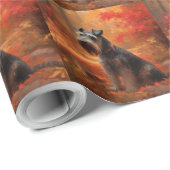 Schnauzer im Herbst Leaves Fall Inspiriert Geschenkpapier (Rolleneckpunkt)