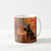 Schnauzer im Herbst Leaves Fall Inspiriert Kaffeetasse (VorderseiteRechts)