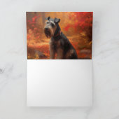 Schnauzer im Herbst Leaves Fall Inspiriert Karte (Innenseite)