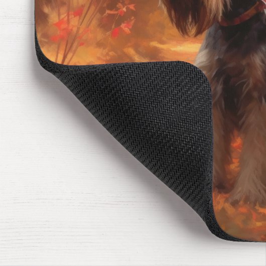 Schnauzer im Herbst Leaves Fall Inspiriert Mousepad (Ecke)