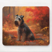 Schnauzer im Herbst Leaves Fall Inspiriert Mousepad (Vorne)