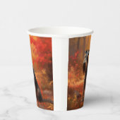 Schnauzer im Herbst Leaves Fall Inspiriert Pappbecher (Rechts)