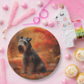 Schnauzer im Herbst Leaves Fall Inspiriert Pappteller (Party)