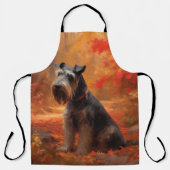 Schnauzer im Herbst Leaves Fall Inspiriert Schürze (Vorderseite)