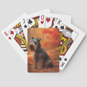 Schnauzer im Herbst Leaves Fall Inspiriert Spielkarten