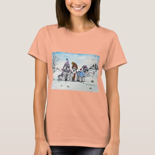 Schnauzer im Winter T-Shirt (Vorderseite)